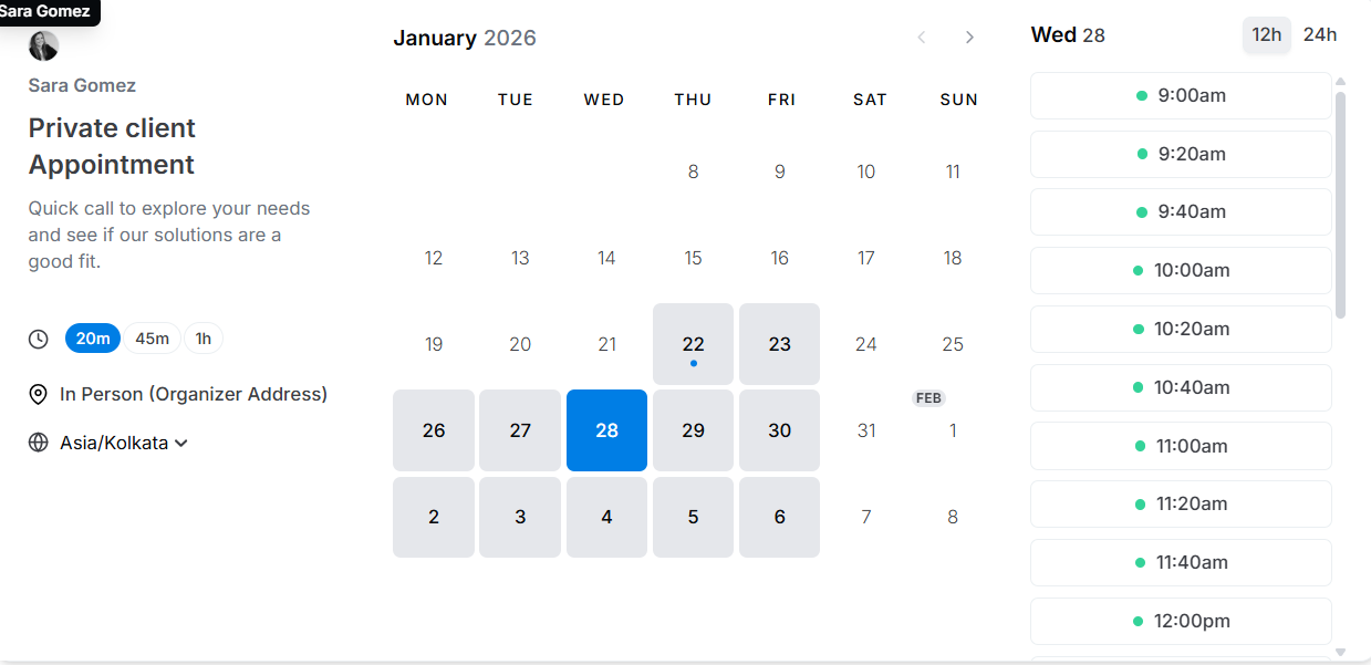 Cal ID free scheduling software dashboard showing online meeting scheduler, appointment booking tool, calendar sync, and automated reminders interface