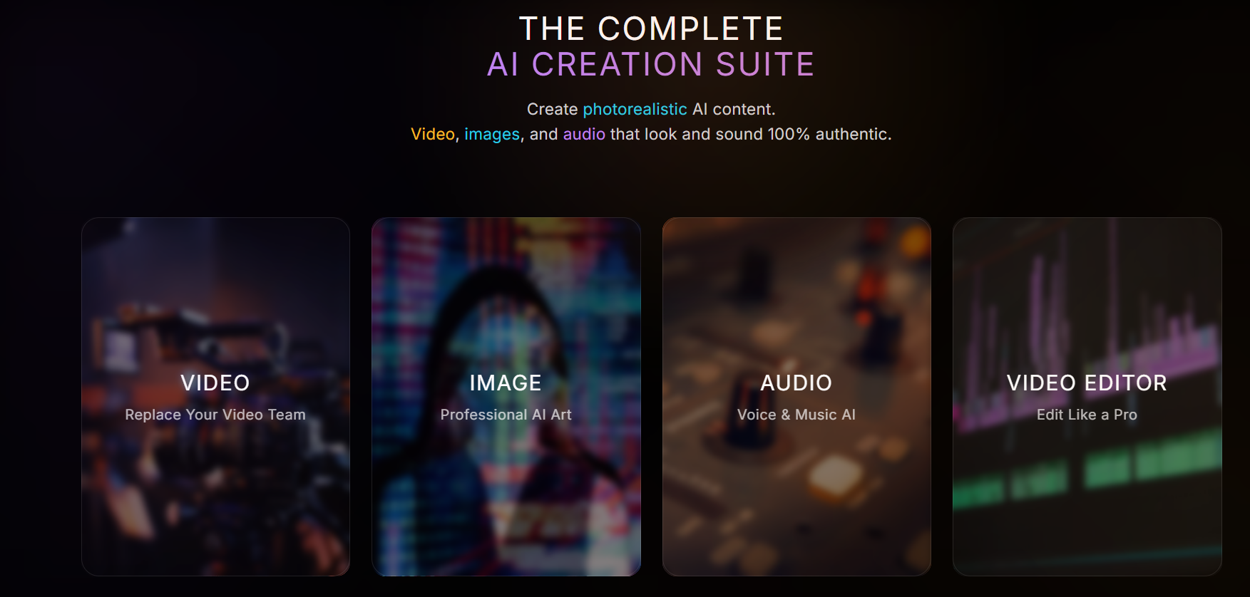 Imagera.ai all-in-one AI platform showcasing AI image generator, AI avatar video, and AI music creation tools