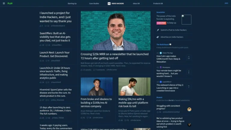 Indie hackers homepage – Product Hunt alternatives for discovering startups and products