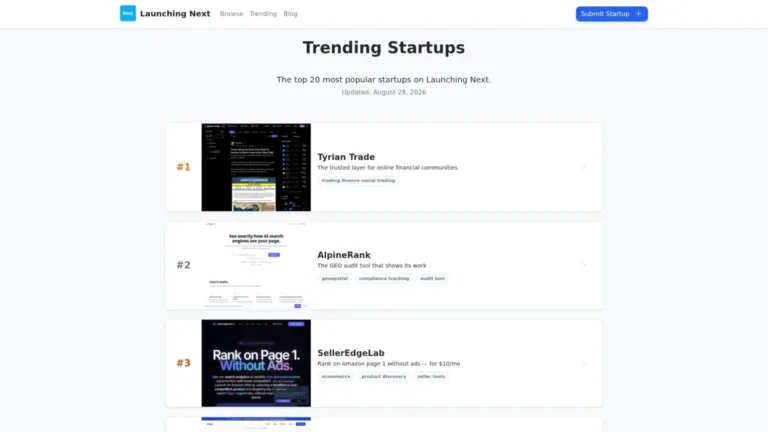 Launching Next startup directory - Product Hunt alternatives