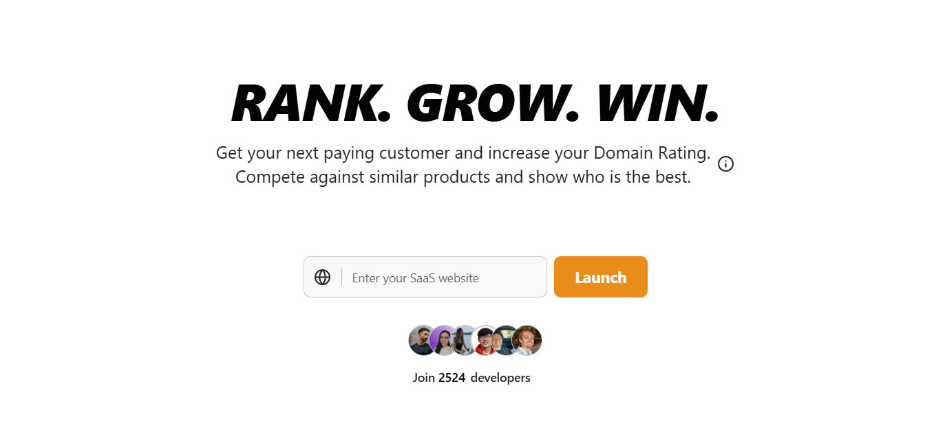 Launch strong with SaaS competition to boost startup discovery, improve domain rating, and achieve search ranking improvement through a transparent ranking system
