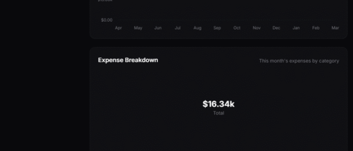 Multi-dashboard view of entity management software showing budgets, expenses, revenue tracking, and AI-powered financial insights for startups managing multiple businesses