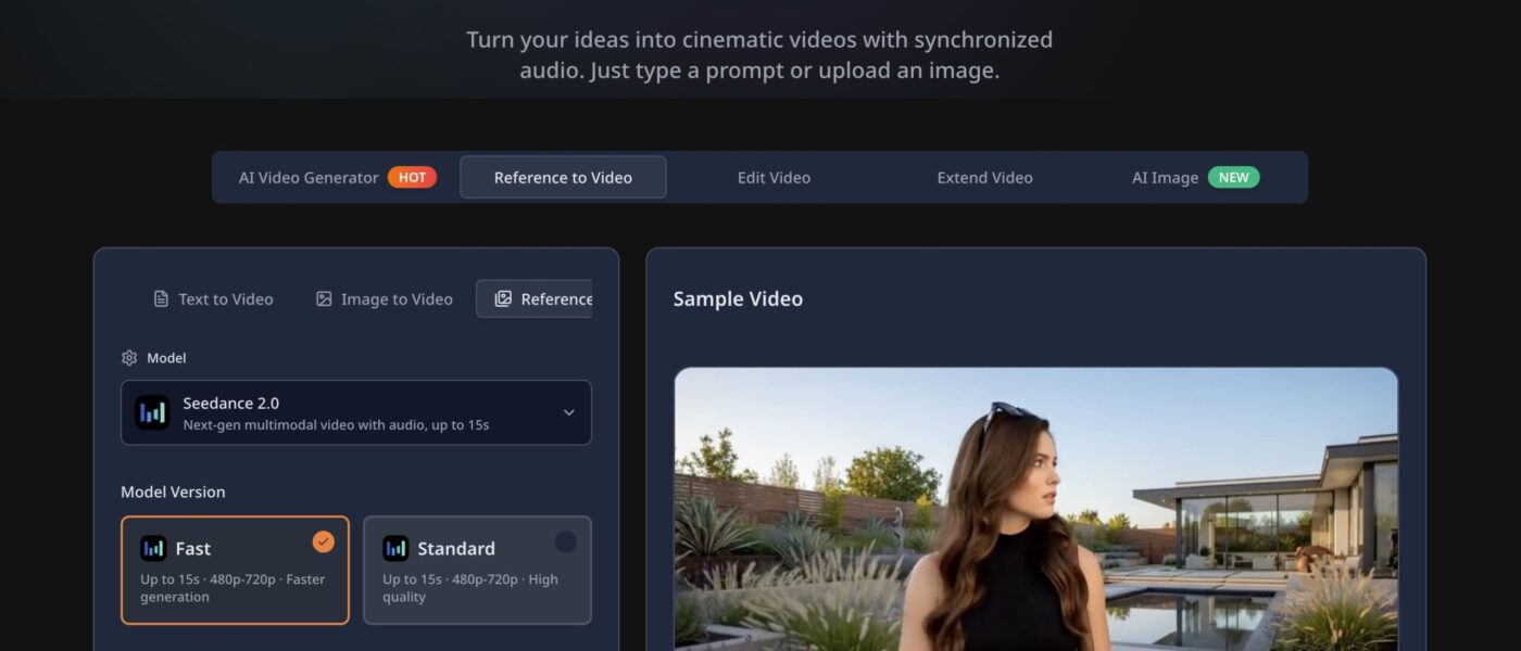 AI video generator from image and ai video generator from prompt interface demonstrating how users can create cinematic AI videos by turning images and text prompts into high-quality visual content