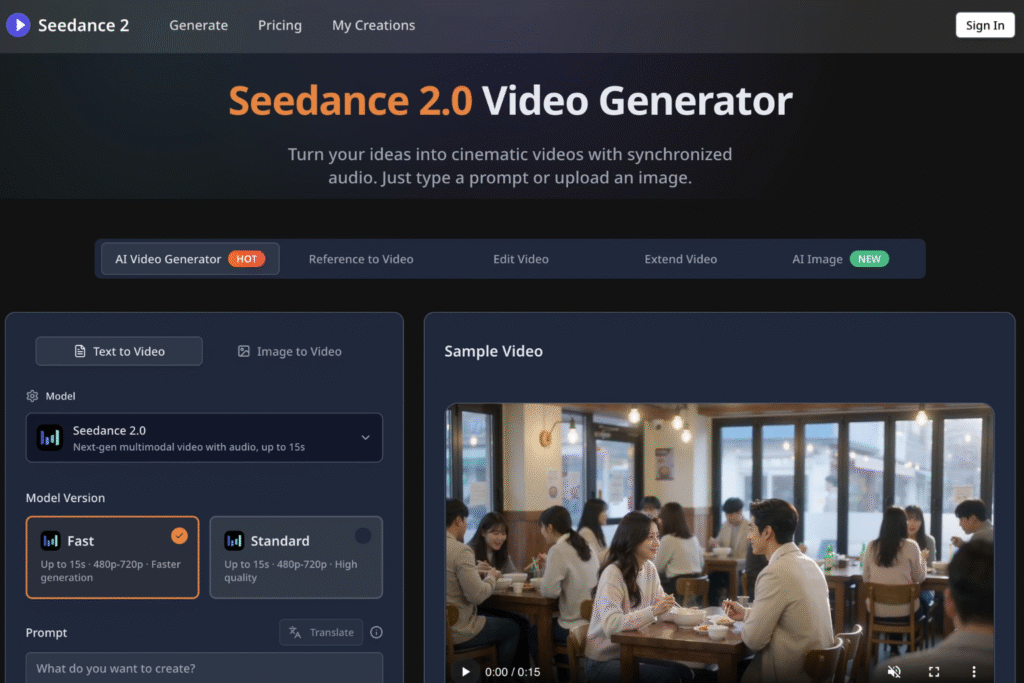 Best AI video generation tool with prompt creating cinematic video from text and image
