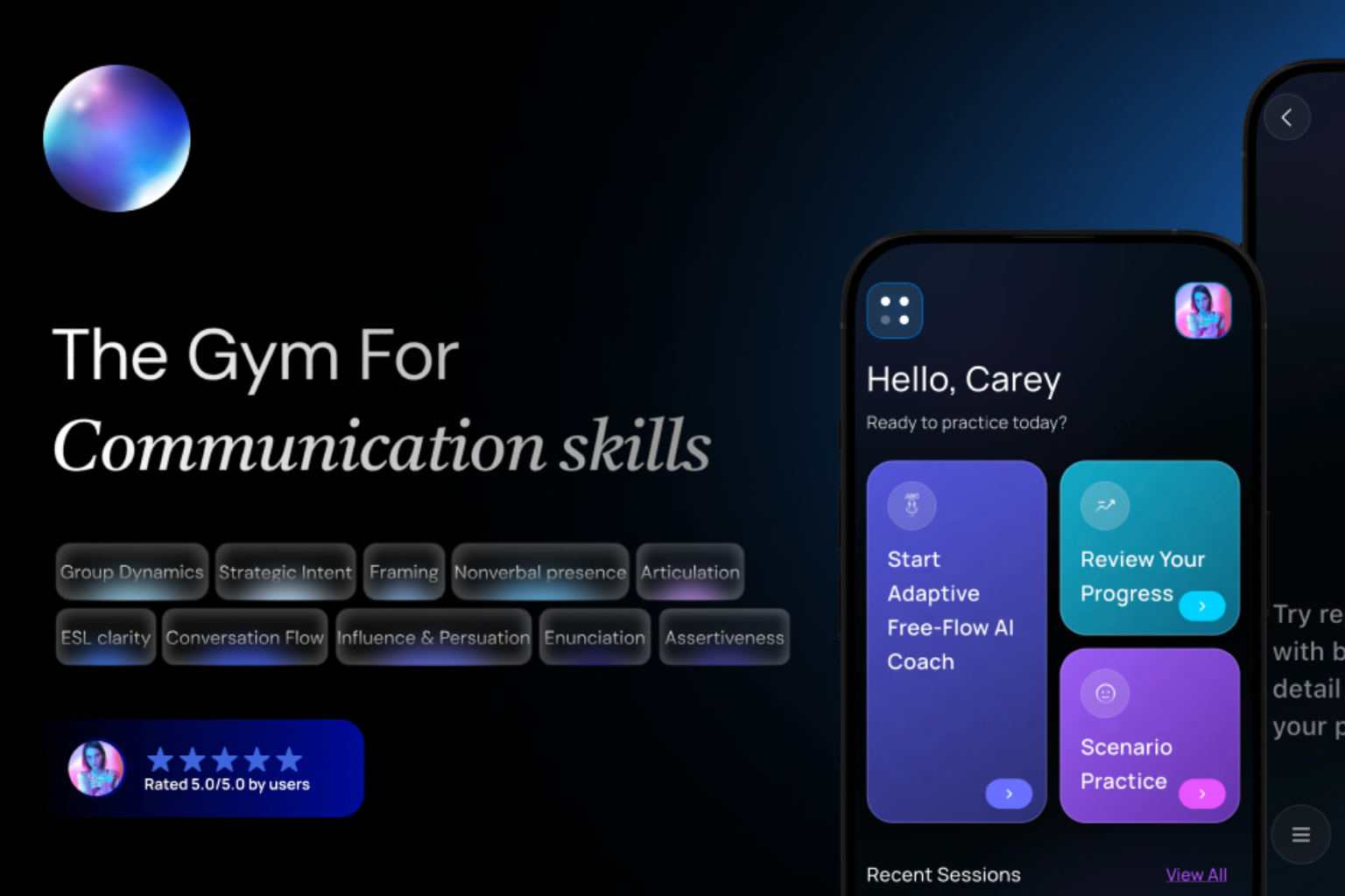 Conversly AI communication coach platform providing English conversation practice, AI roleplay chat, interview preparation app, and multilingual communication training