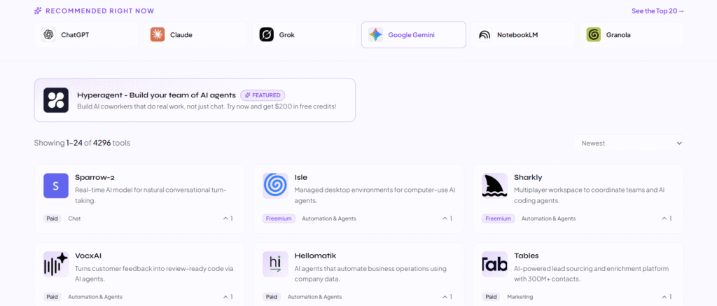 Future tools - Product Discovery Platforms for AI Tools