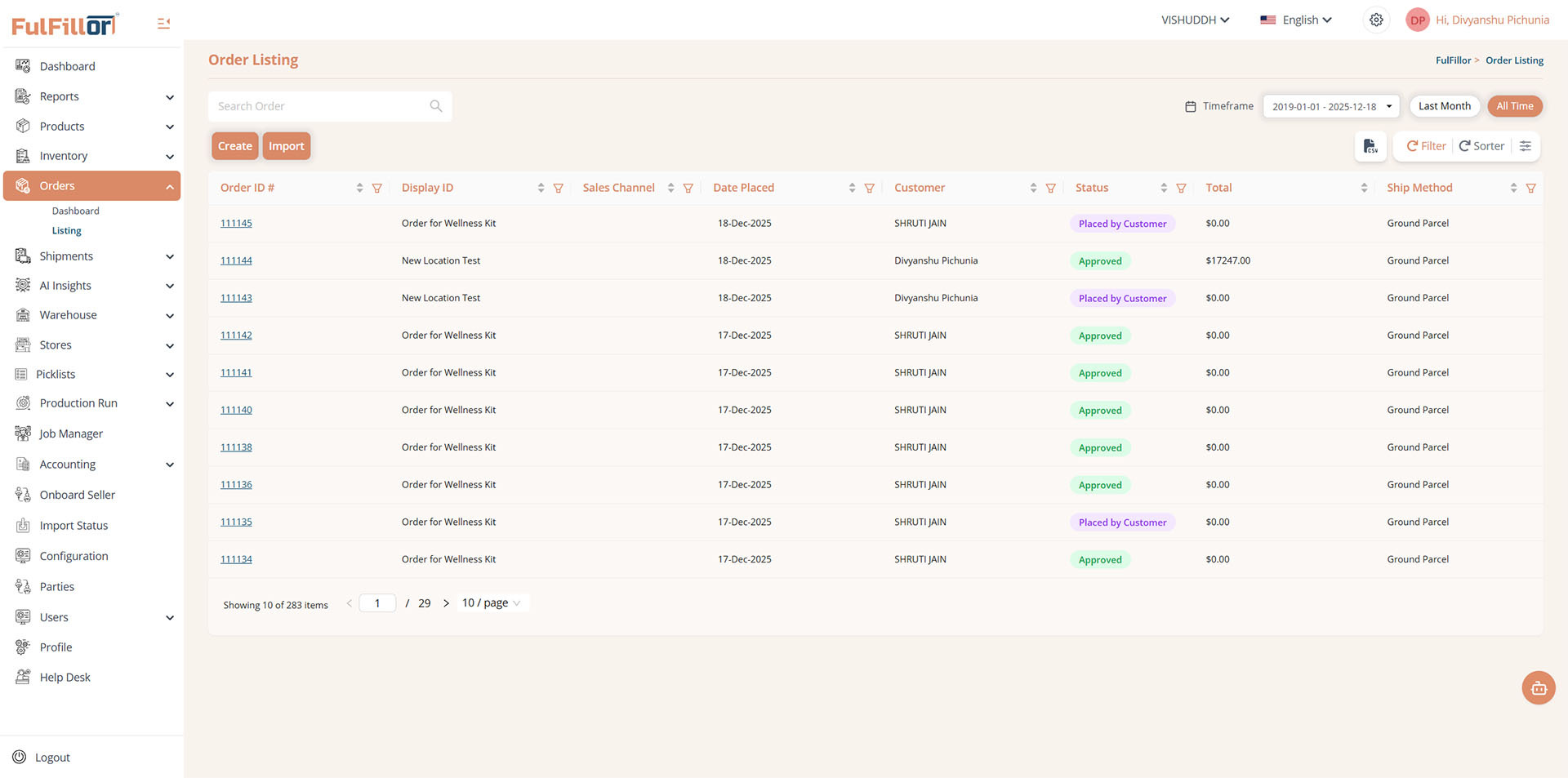 Fulfillor AI-powered inventory management software ecommerce platform with advanced 3pl warehouse management software features for modern fulfillment operations