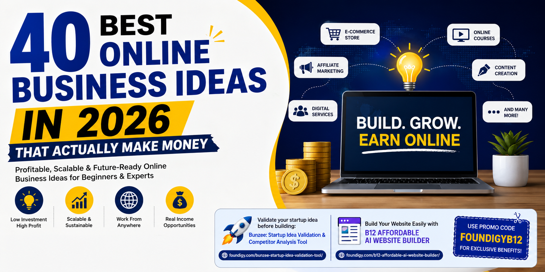 40 best online business ideas in 2026 that makes money