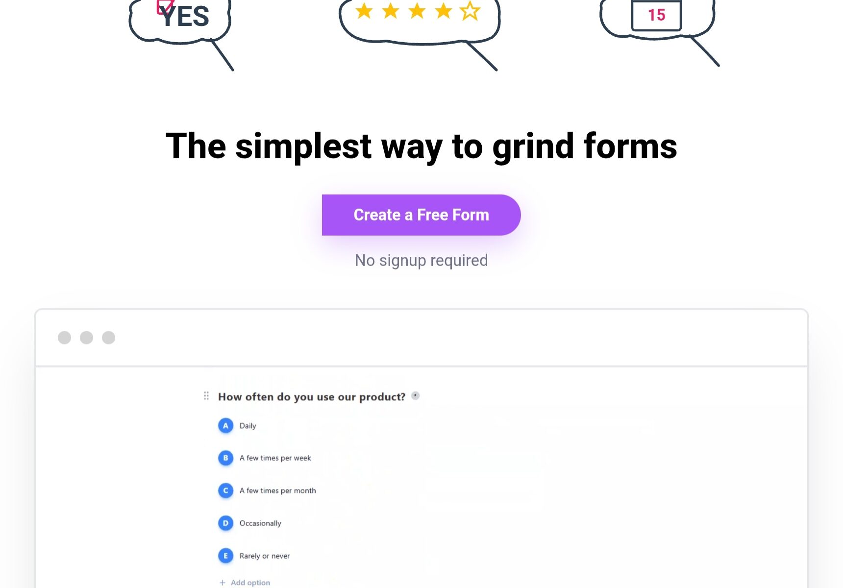 free unlimited online form builder dashboard with AI-powered form creation, customizable templates, and modern Notion-style interface