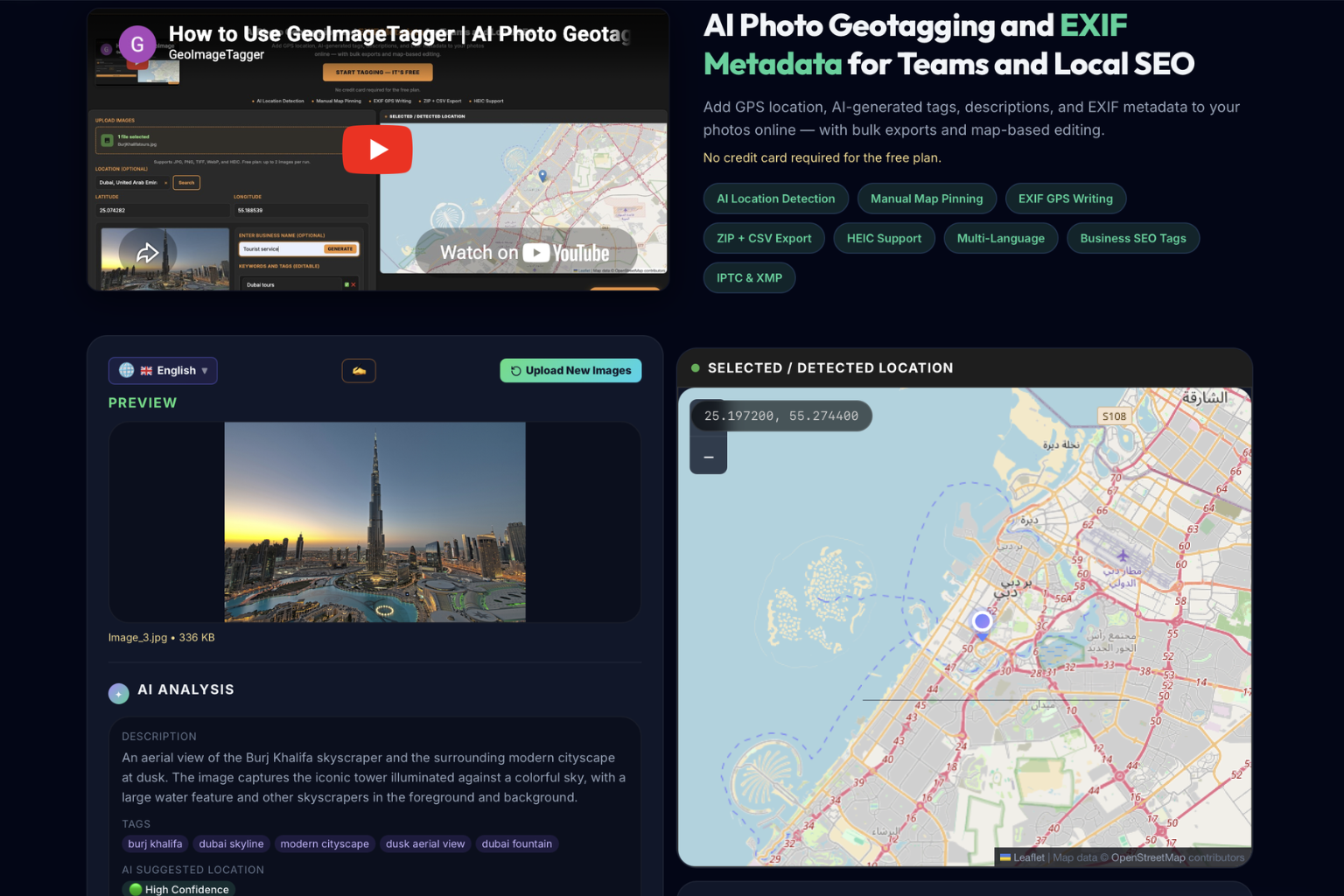 AI image location finder and photo geotagging software for adding GPS coordinates and managing image metadata