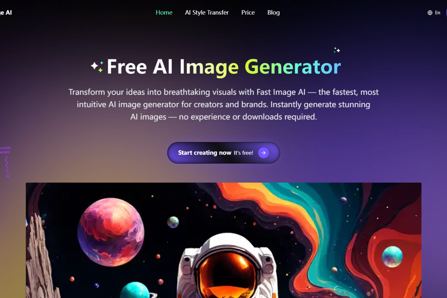 Fast Image AI – AI Ghibli Style Generator for creating Ghibli-inspired artwork, sketch-to-image conversions, and AI-generated images from text prompts