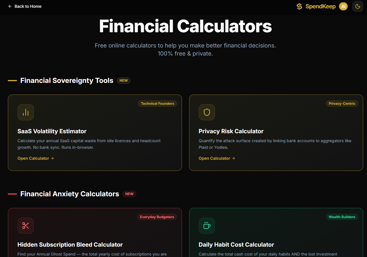 SpendKeep daily expense tracker with AI-powered expense categorization and privacy-first personal finance management