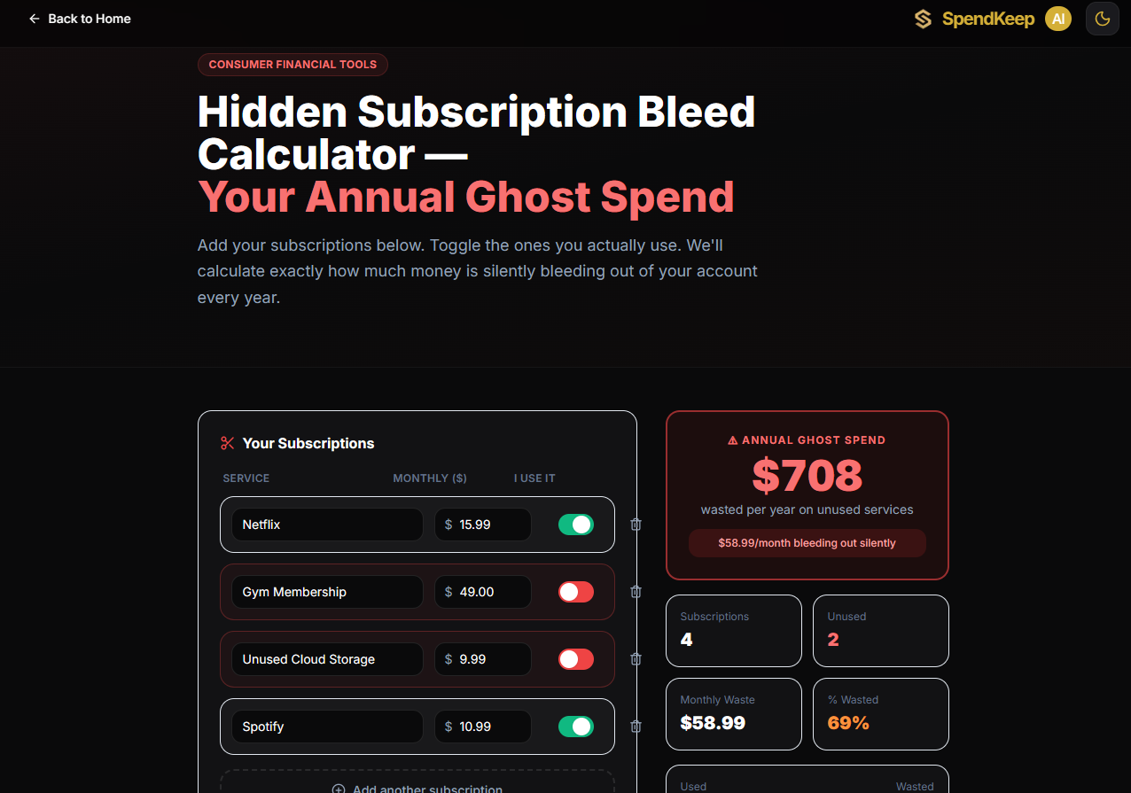 SpendKeep daily expense tracker with AI-powered expense categorization and privacy-first personal finance management