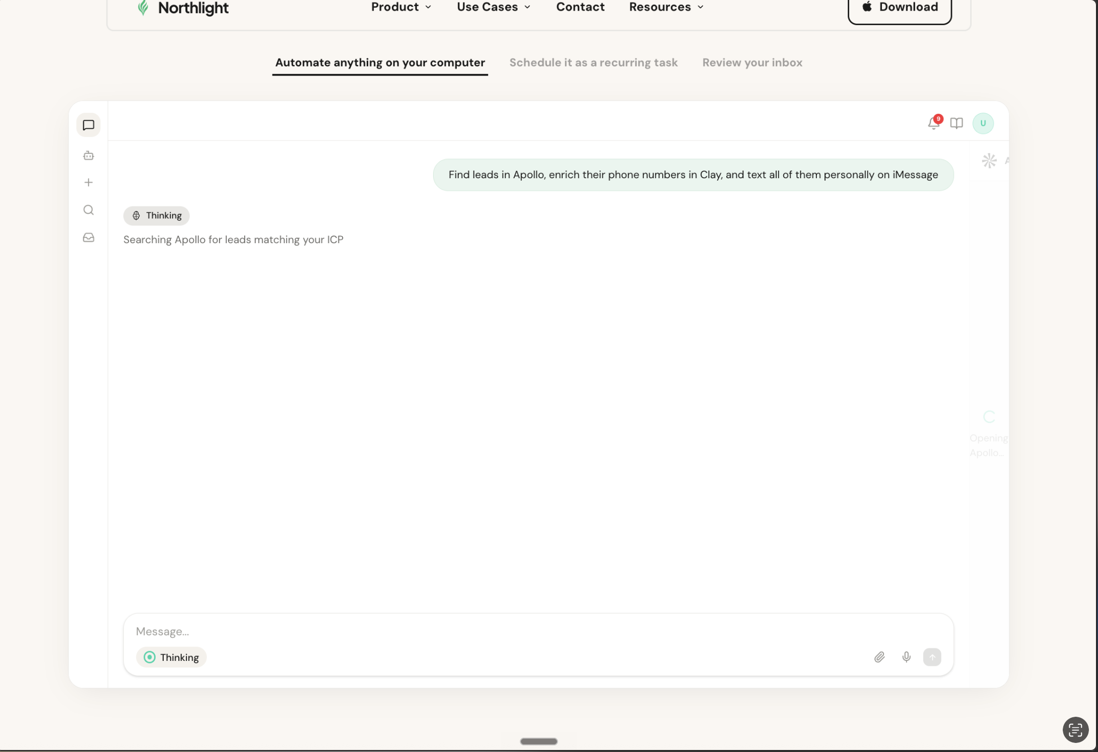 Northlight macOS app interface showing safe LinkedIn automation without ban, prospecting dashboard, and CRM integration tools for seamless outreach automation.
