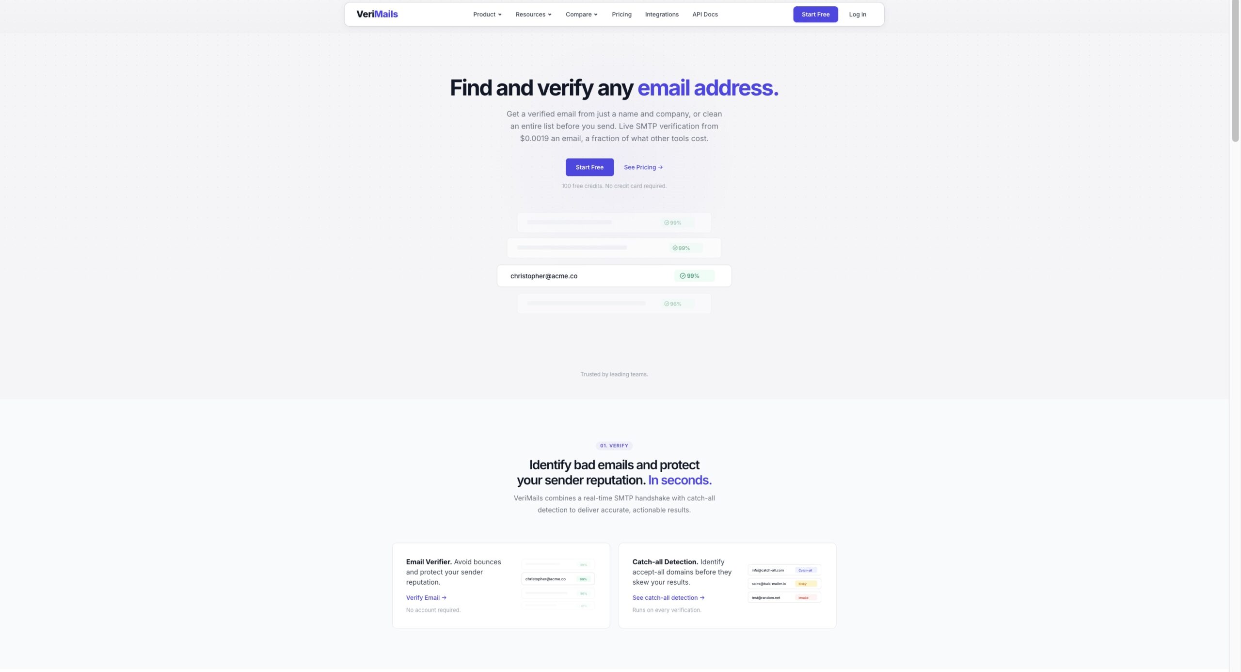 VeriMails email verifier and email verification tool for bulk email verifier, email finder, and real-time email verification.