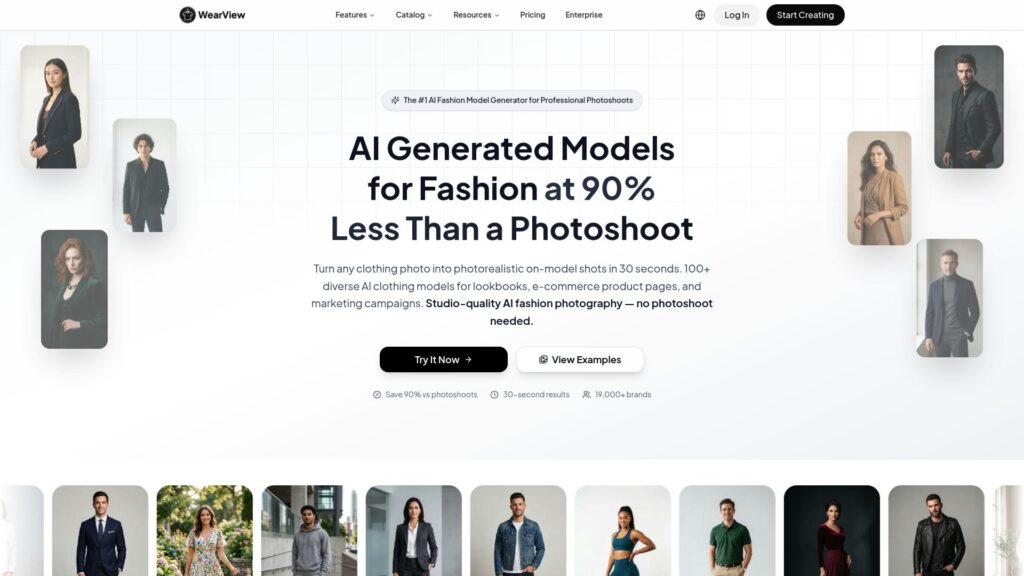 WearView AI bikini model generator showing swimwear products on AI models