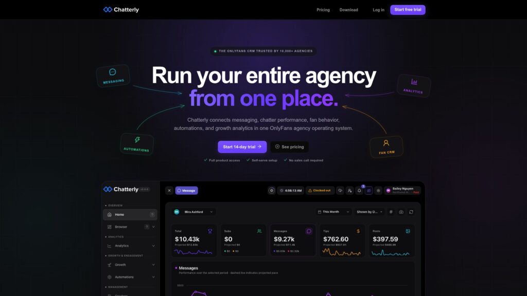 Chatterly CRM for OnlyFans and agency fan management