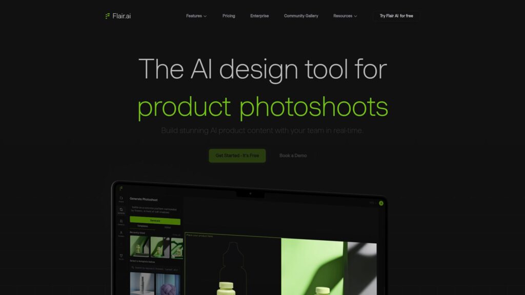 AI product photography tools — Flair AI homepage