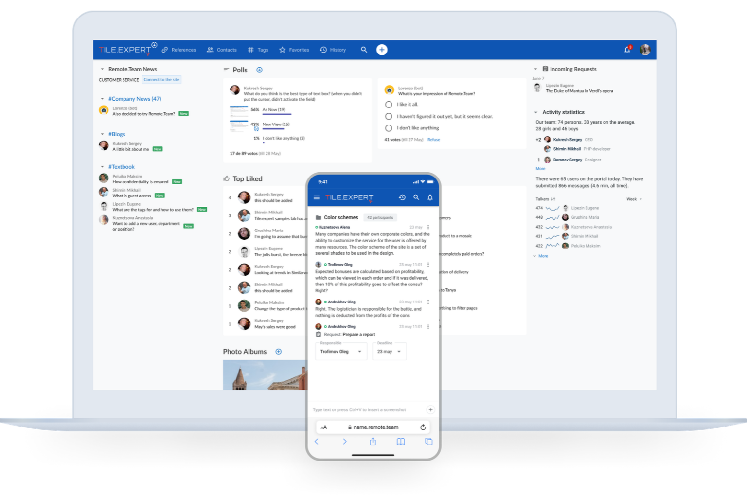 Remote.Team team collaboration software for secure business chat and task management