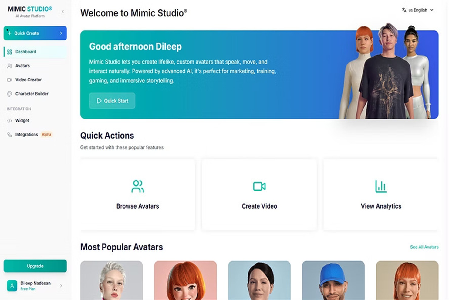 AI avatar for business created with Mimic AI Studio