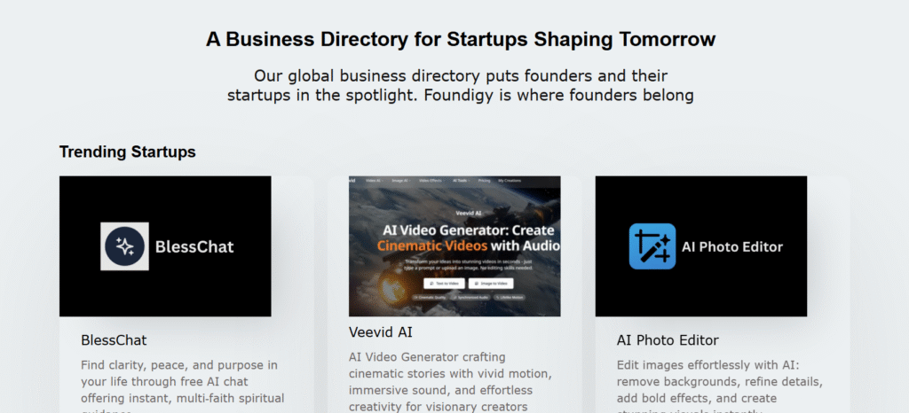 Foundigy homepage – Peerlist alternative for product discovery