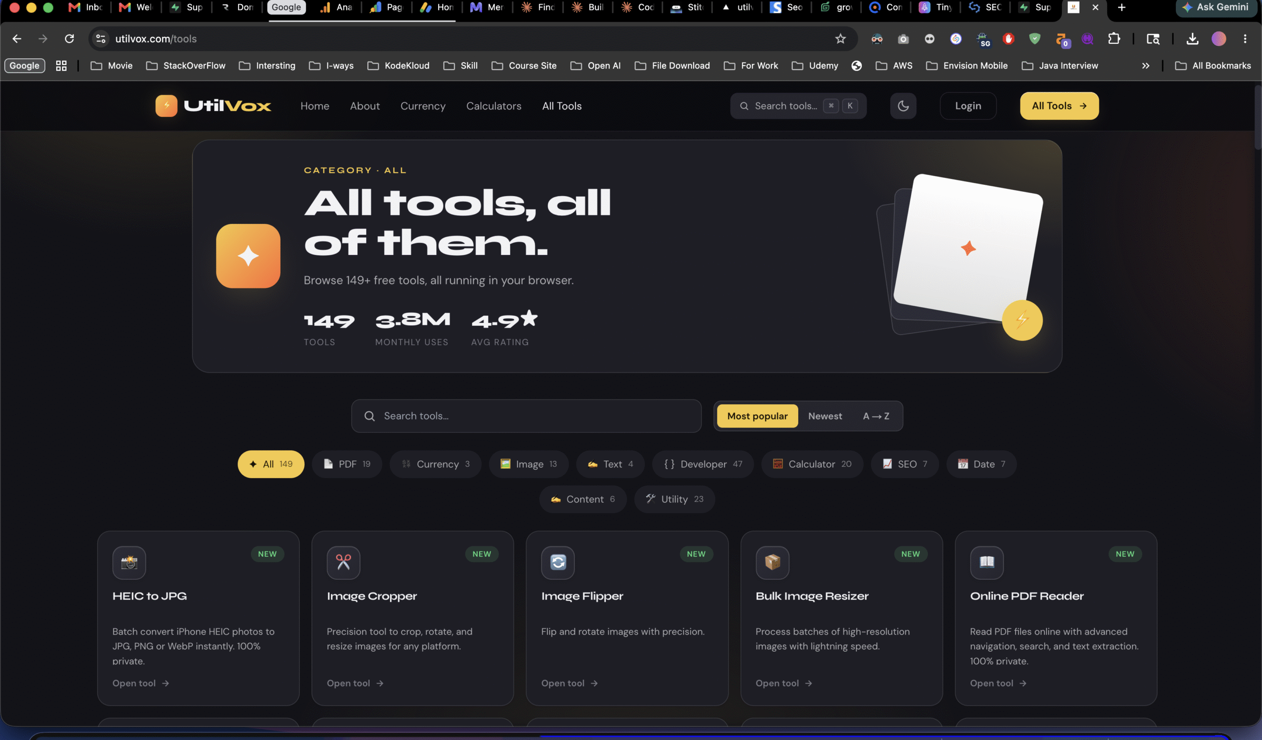 UtilVox 170+ free online tools for PDF, image, developer, SEO and everyday tasks