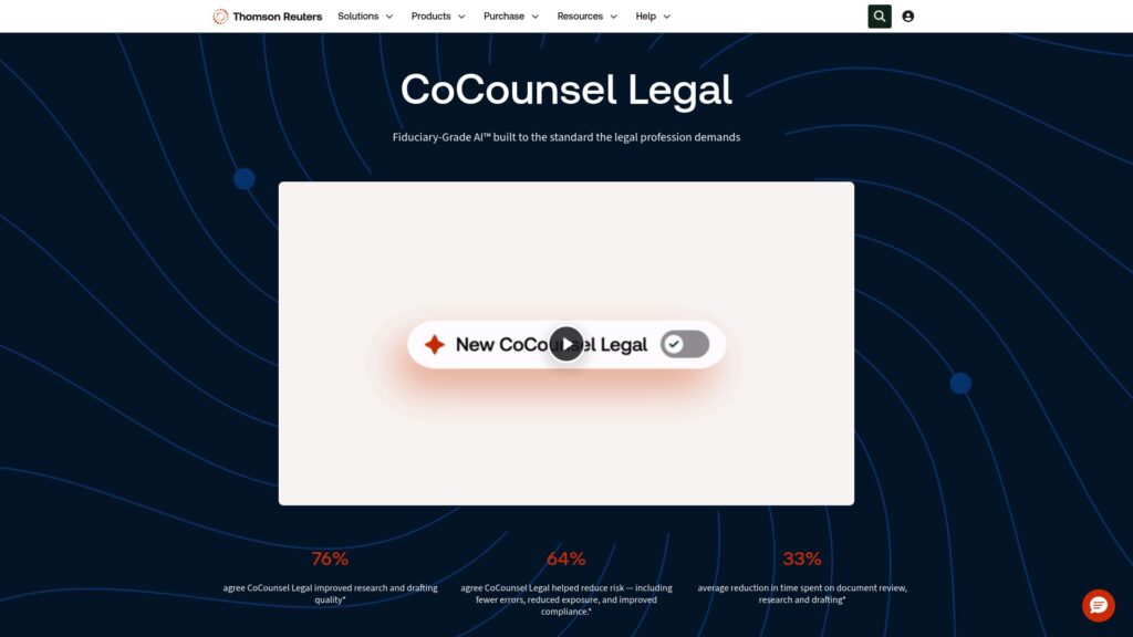 CoCounsel AI legal assistant homepage by Thomson Reuters