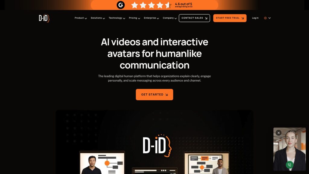 D-ID talking avatar platform – Synthesia alternative