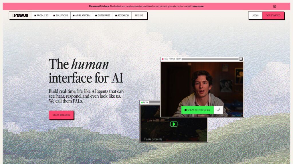 Tavus conversational AI avatar platform – Synthesia alternative
