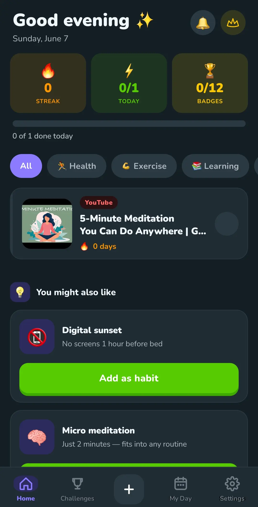 Daily habit tracker app Feedstack helping users build routines with saved content, personalized reminders, and habit tracking.