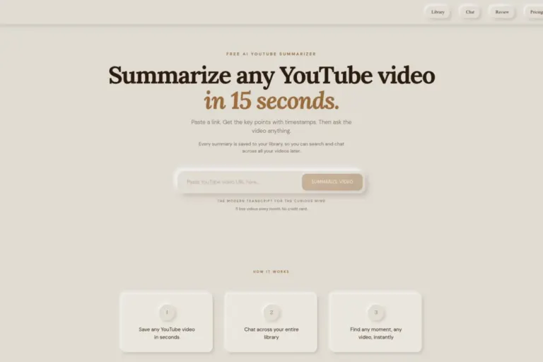 NooTube YouTube video summary tool showing AI-generated summaries and key takeaways from YouTube videos