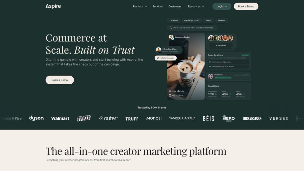 Aspire influencer marketing platform for creator partnerships